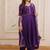 Purple Embroidered kurta set with dupatta 