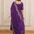Purple Embroidered kurta set with dupatta 