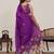 Purple print linen saree with blouse piece