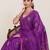 Purple print linen saree with blouse piece