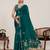 Green print linen saree with blouse piece