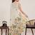 Cream print linen saree festive & ethnic wear women with blouse piece