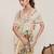 Cream print linen saree festive & ethnic wear women with blouse piece