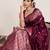 maroon jacquard saree with traditional woven border with blouse piece