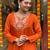 Orange chanderi silk embroidered kurta sets