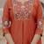 Rust silk blend embroidered kurta sets