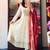 Beige silk blend embroidered kurta sets