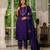 Purple silk blend embroidered kurta sets