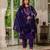 Purple silk blend embroidered kurta sets