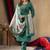 Green silk blend embroidered kurta sets
