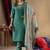 Green silk blend embroidered kurta sets