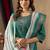 Green silk blend embroidered kurta sets