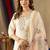 Beige silk blend embroidered kurta sets