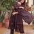 Plum cotton blend embroidered kurta sets