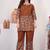 Brown cotton blend embroidered kurta sets