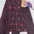 Plum cotton blend embroidered kurta sets