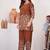 Brown cotton blend embroidered kurta sets