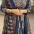 Navy blue cotton blend printed kurta sets