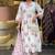 White cotton blend printed kurta sets