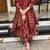Brown cotton blend printed kurta sets