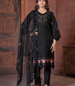 Black viscose embroidered kurta sets