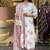 White cotton blend printed kurta sets