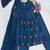 Teal blue cotton blend embroidered kurta sets
