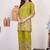 Lime green cotton blend embroidered kurta sets