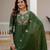 Dark green silk blend embroidered kurta sets