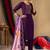 Purple silk blend embroidered kurta sets