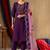 Purple silk blend embroidered kurta sets