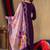 Purple silk blend embroidered kurta sets
