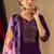 Purple silk blend embroidered kurta sets