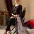 Black silk blend embroidered kurta sets