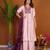 Lavender silk blend embroidered kurta sets