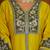 Yellow silk blend embroidered kurta sets