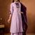 Lavender silk blend embroidered kurta sets