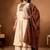 Beige silk blend embroidered kurta sets