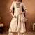Beige silk blend embroidered kurta sets