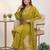 Mustard chanderi embroidered kurta sets