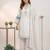 White chanderi embroidered kurta sets