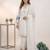 White chanderi embroidered kurta sets