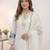 White chanderi embroidered kurta sets