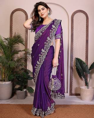 Women’s Purple Designer Saree 2