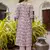 Floral printed pure cotton v neck kurta trouser and dupatta set