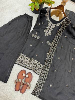  embroidery beads work kurta set 4