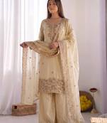 Womens new trendy stylish  embroidery beads work kurta set