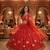 Royal Scarlet Faux Georgette Lehenga Choli with Peacock Motif, Zari & Heavy Sequin Embroidery