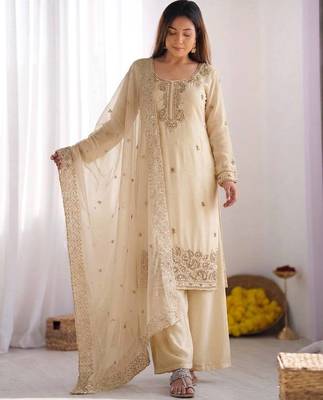 stylish embroidery beads work kurta set 3