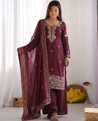 stylish embroidery beads work kurta set 3